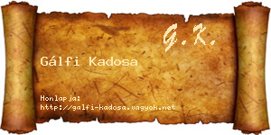 Gálfi Kadosa névjegykártya